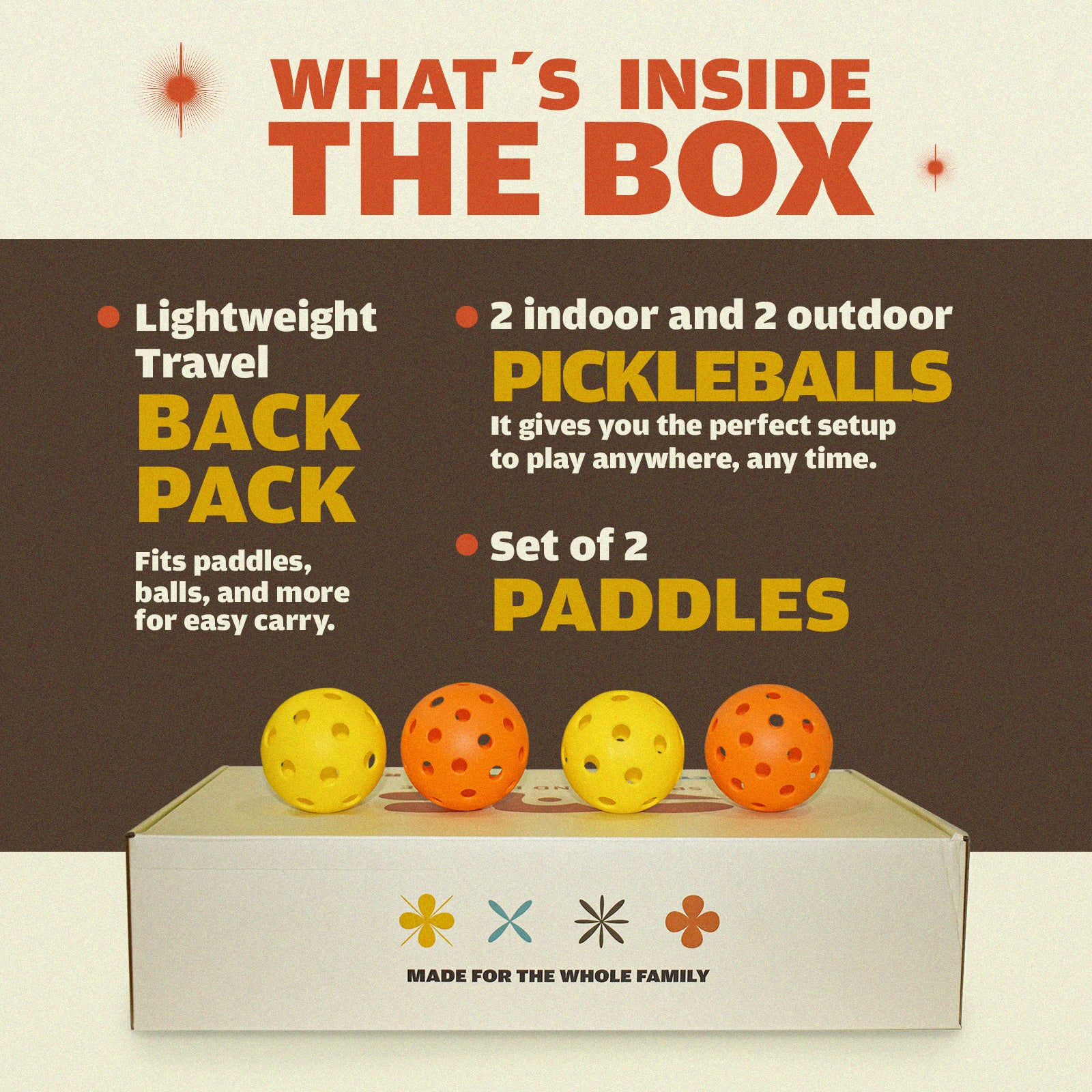 SAB Pickleball Starter Set for Beginners – 2 Fiberglass Paddles, Balls & Bag