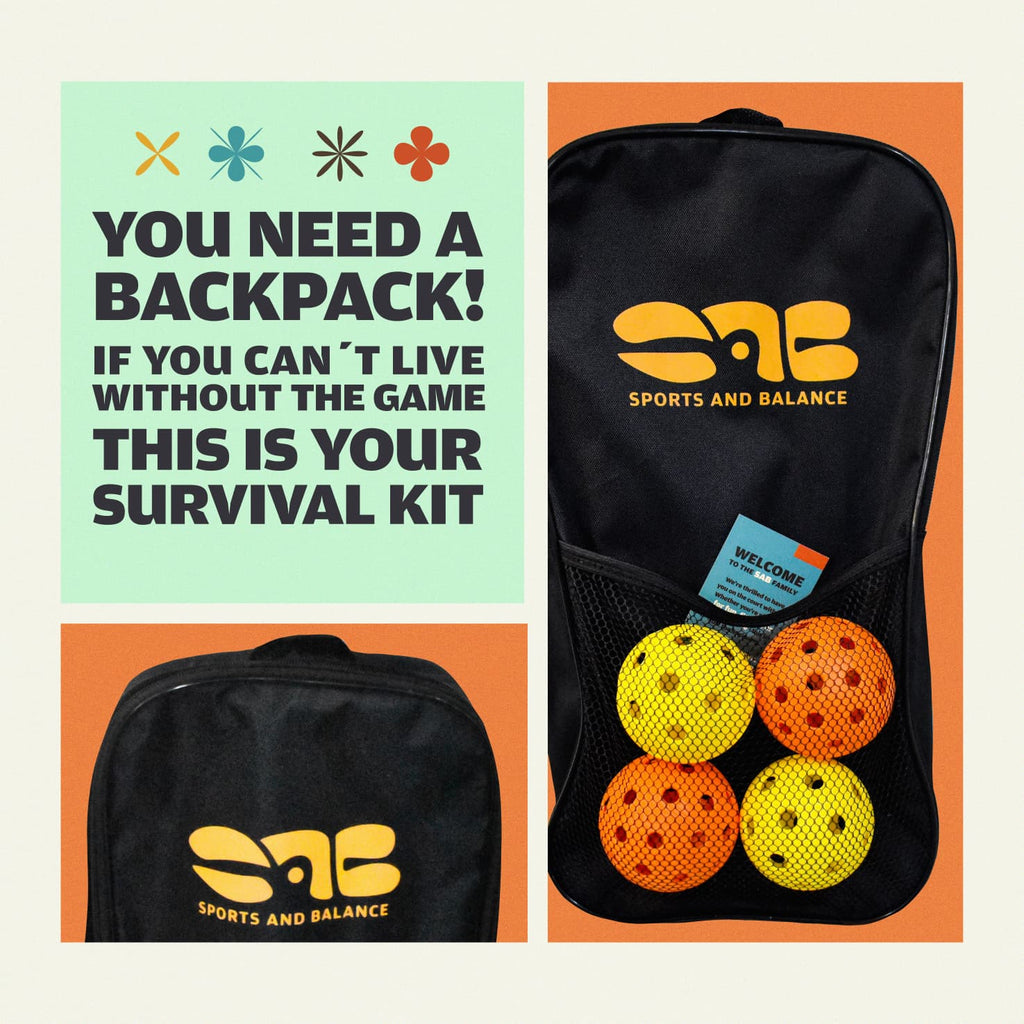 SAB Pickleball Starter Set for Beginners – 2 Fiberglass Paddles, Balls & Bag